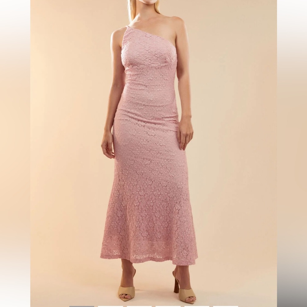NWT Bardot Albie Knit Floral Lace Maxi Dress in Candy Pink, XS/2 - Picture 4 of 15